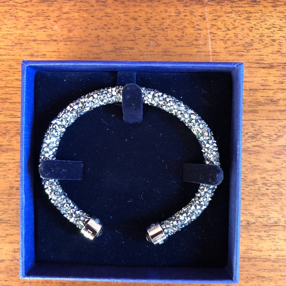 Genuine Swarovski Slate Grey Cuff Bracelet - Picture 1 of 3